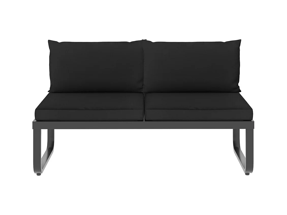 Canapé d'angle de jardin à 5 places avec coussins Aluminium WPC