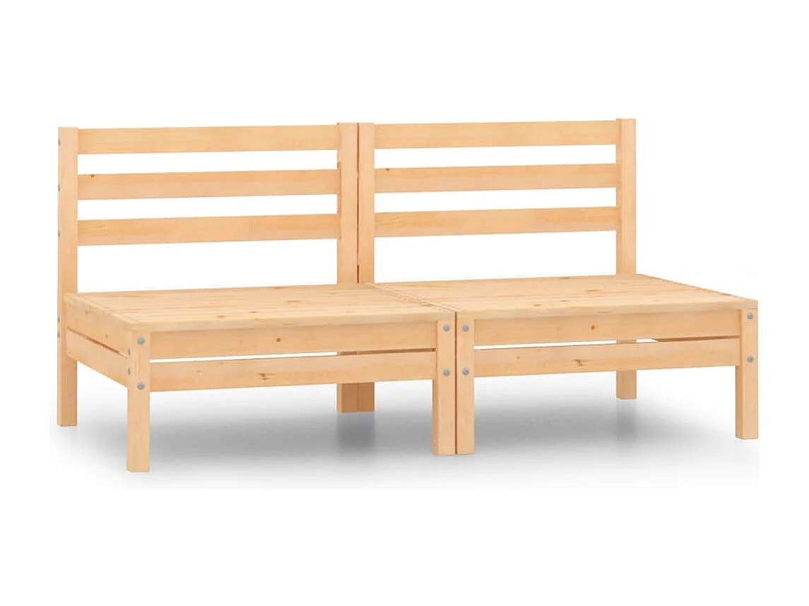 Divano da Giardino a 2 Posti in Legno Massello di Pino