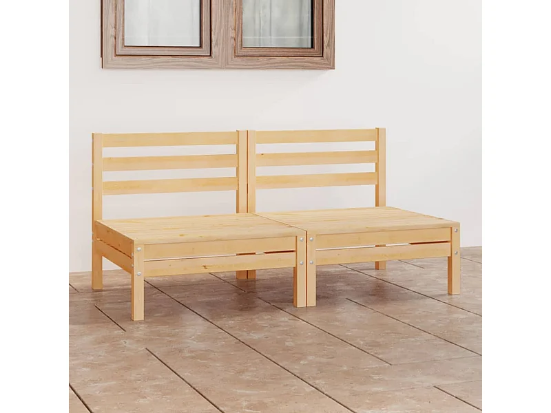 Canapé à 2 places de jardin Bois de pin solide