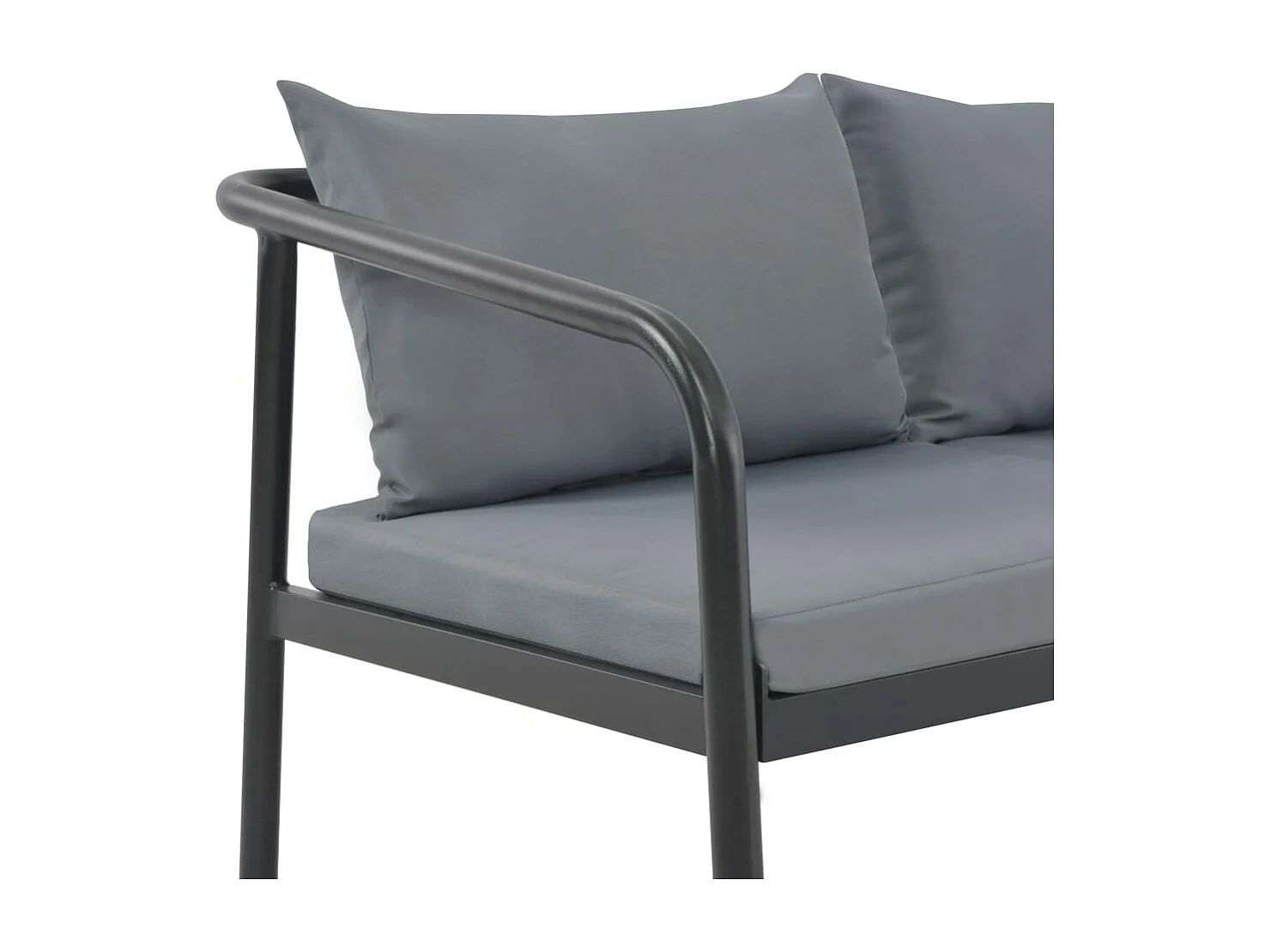 Canapé de jardin à 2 places avec coussins Gris Aluminium