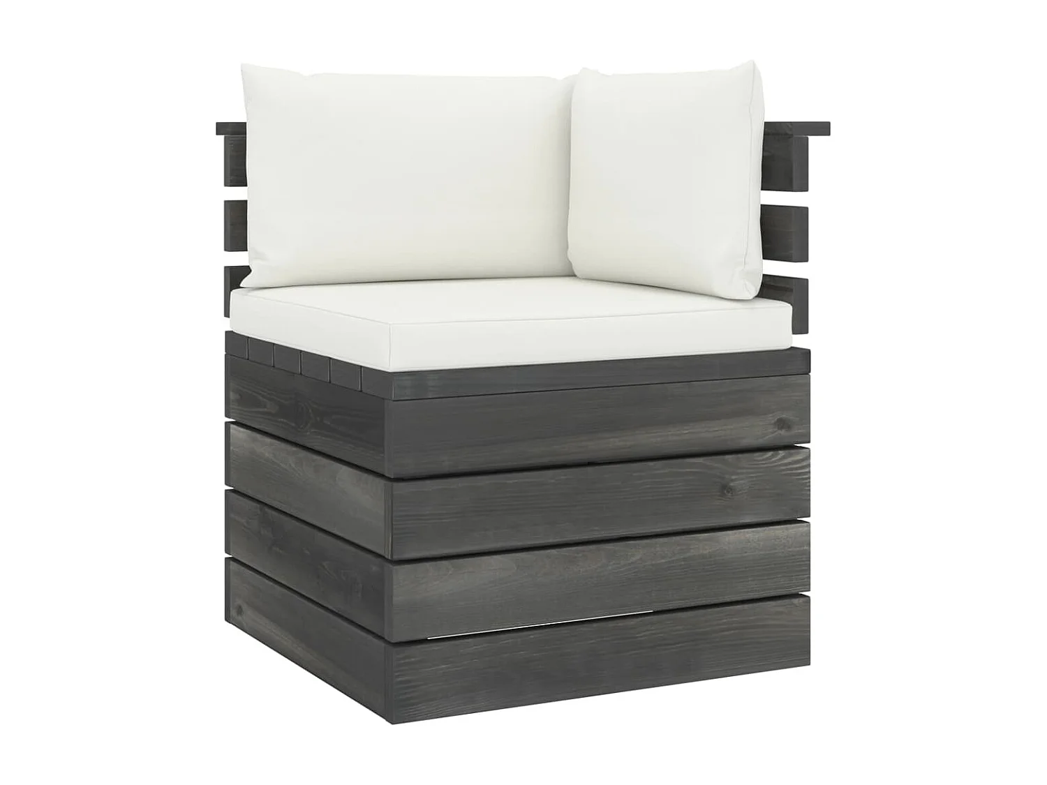 Garten-Palettensofa 2-Sitzer mit Kissen Kiefer Massivholz