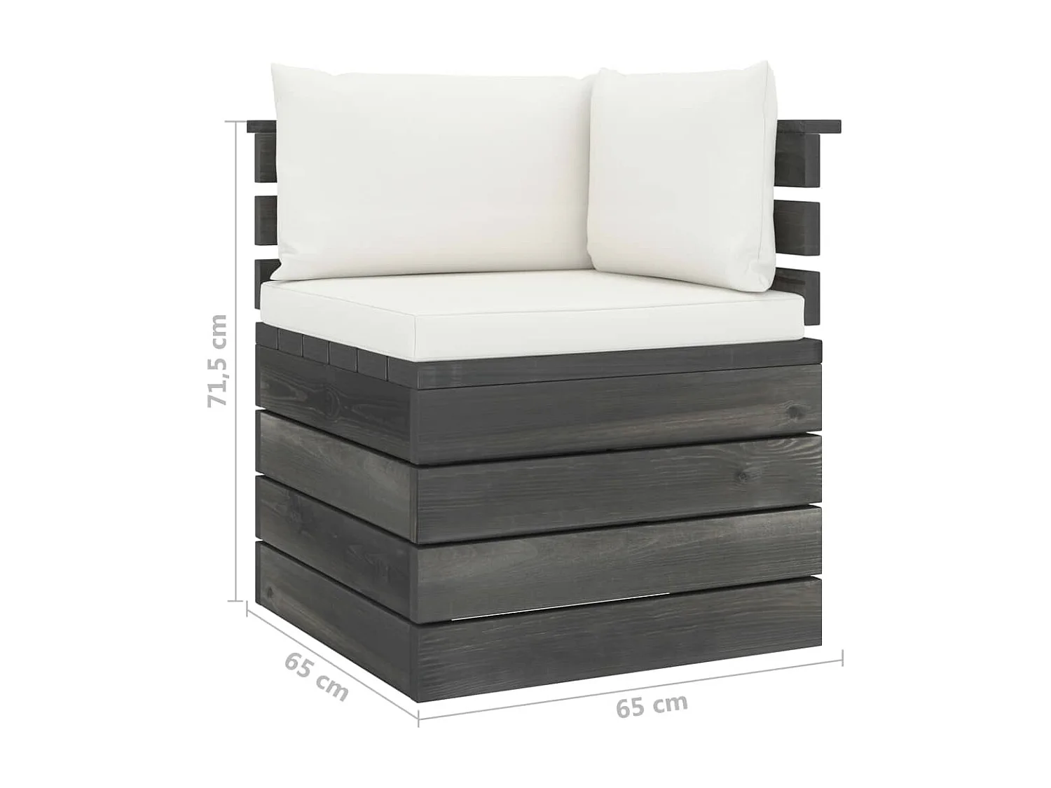 Garten-Palettensofa 2-Sitzer mit Kissen Kiefer Massivholz