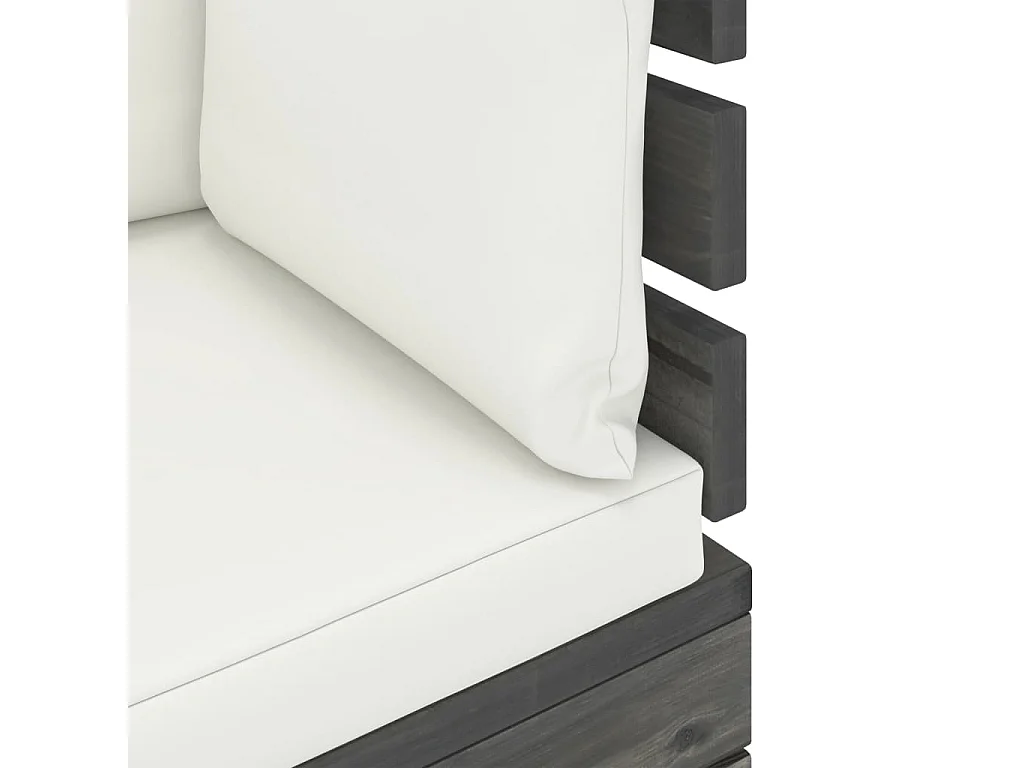 Garten-Palettensofa 2-Sitzer mit Kissen Kiefer Massivholz