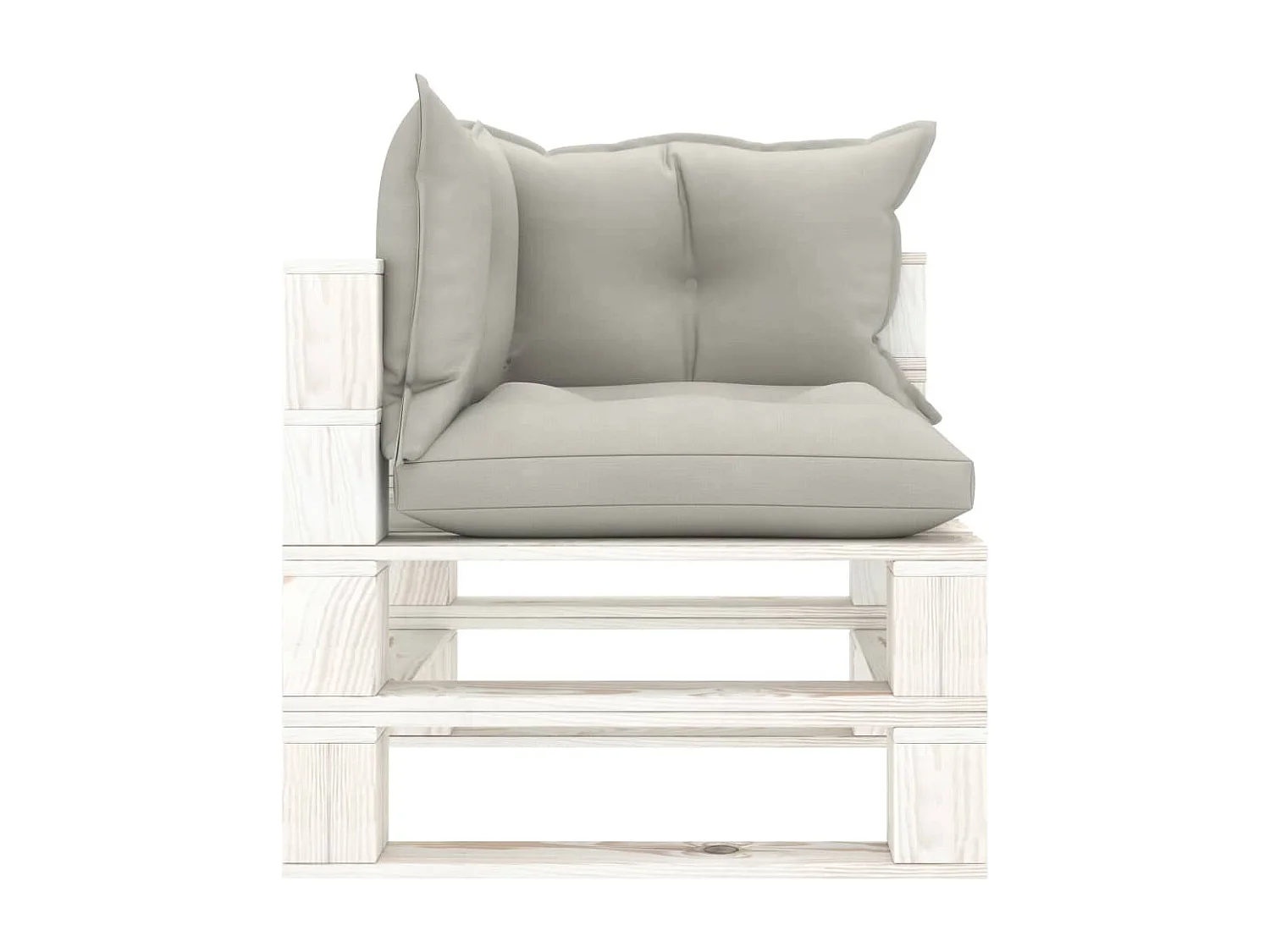 Canapé palette à 2 places de jardin avec coussins taupe Bois