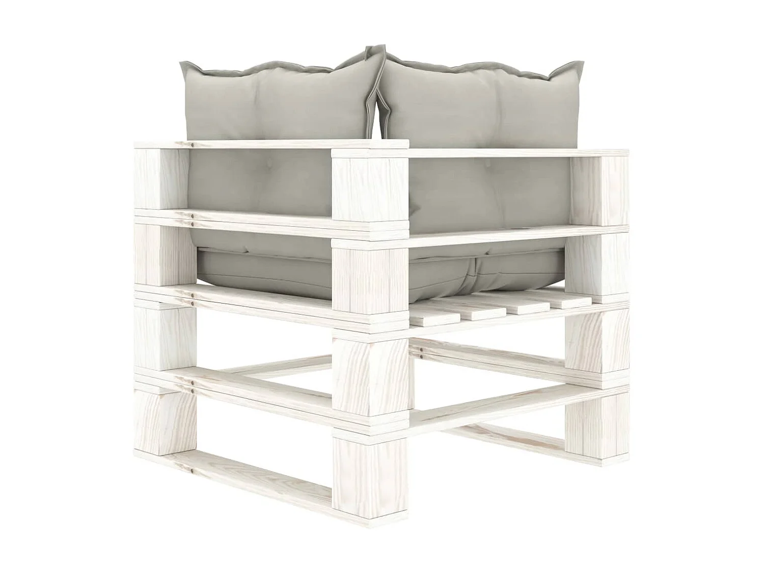 Canapé palette à 2 places de jardin avec coussins taupe Bois