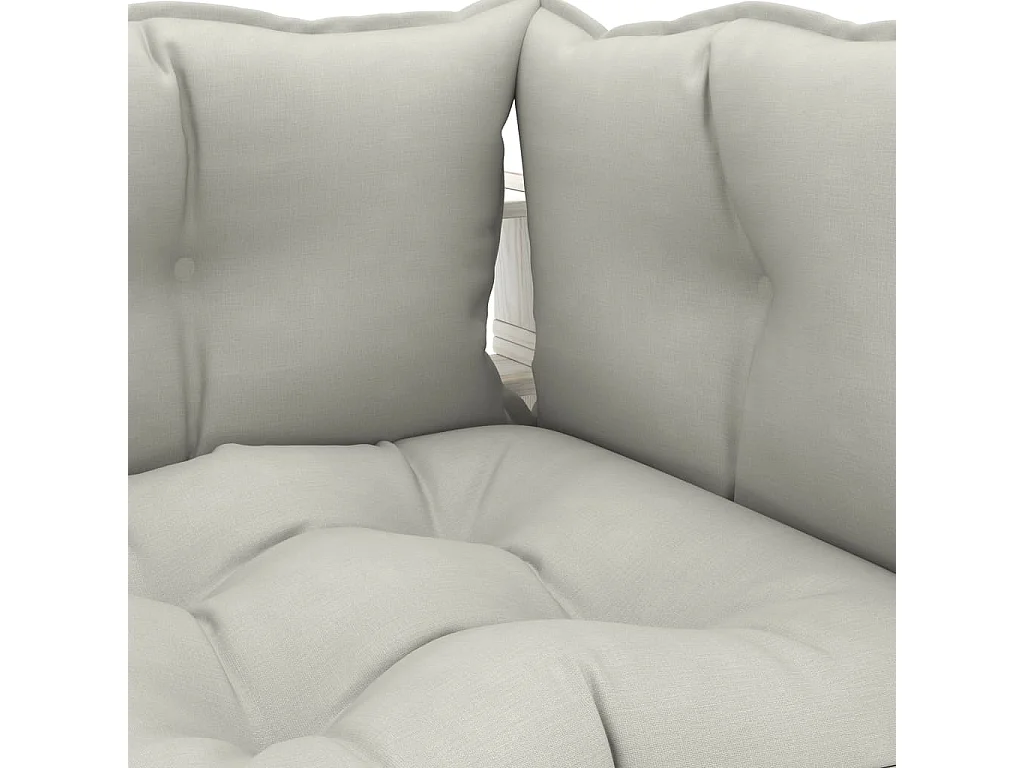 Canapé palette à 2 places de jardin avec coussins taupe Bois