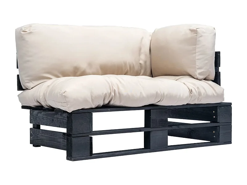 Divano da Giardino a Pallet con Cuscini Sabbia in Legno di Pino
