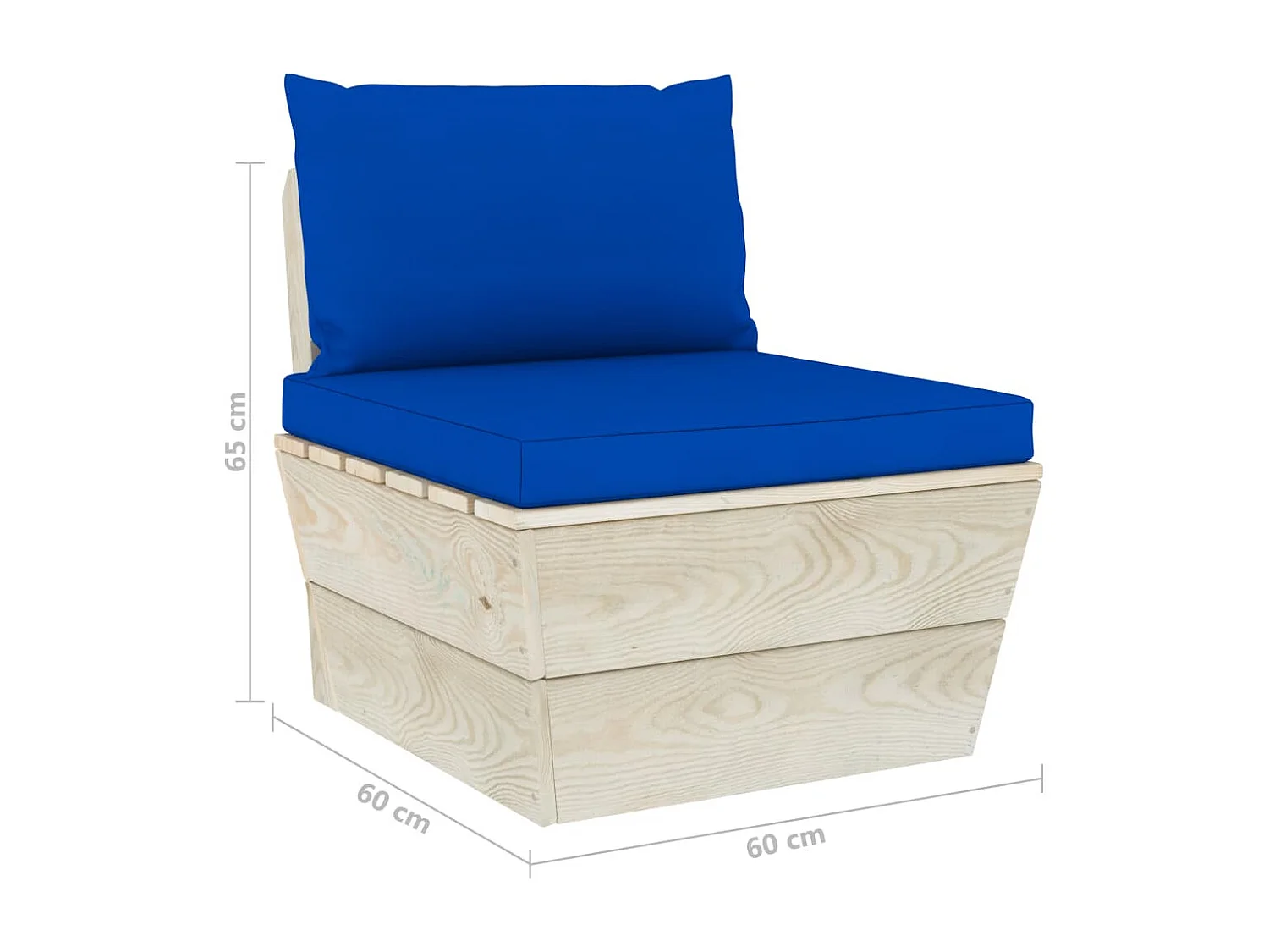 Canapé palette à 4 places de jardin avec coussins Bois d'épicéa