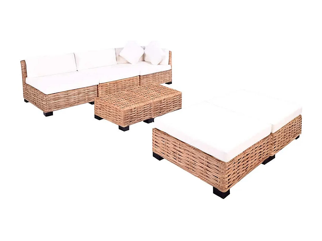 Ensemble de canapés 18 pcs Rotin naturel