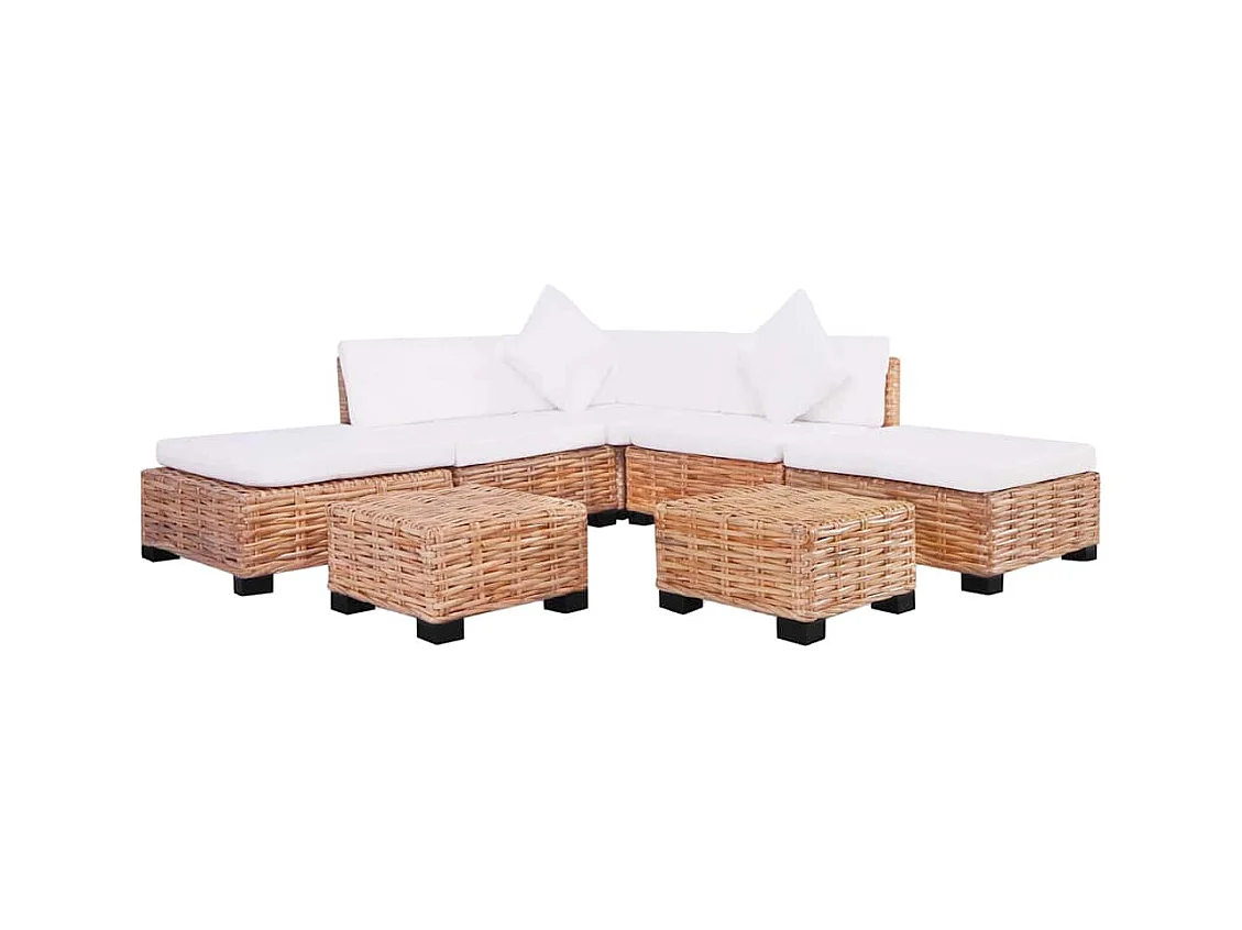 Set Divano 18 pz in Rattan Naturale