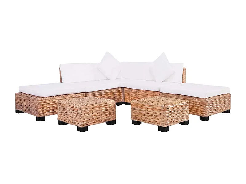 Ensemble de canapés 18 pcs Rotin naturel