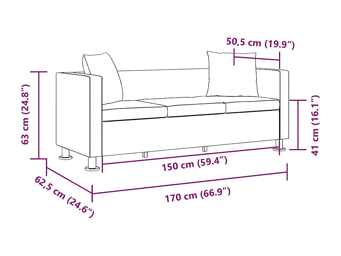 Conjunto sofás de 2 e 3 lugares + poltrona couro artific. preto