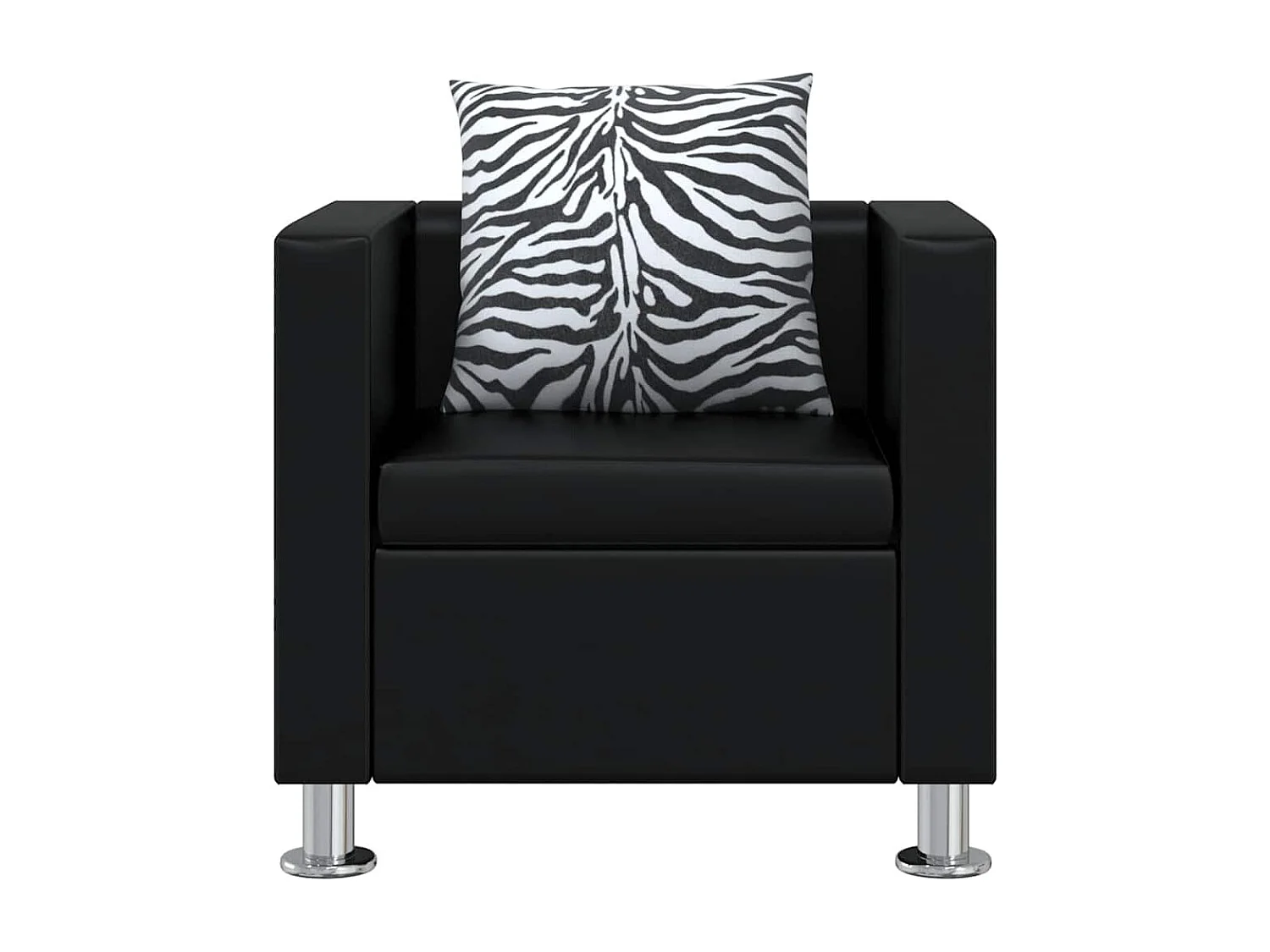 Conjunto sofás de 2 e 3 lugares + poltrona couro artific. preto