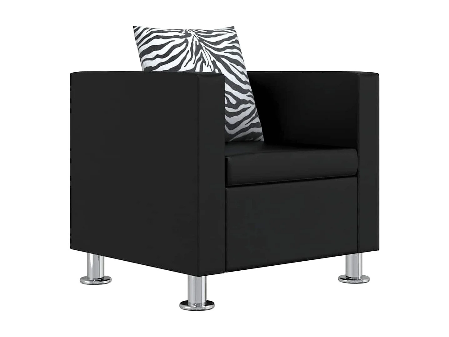 Conjunto sofás de 2 e 3 lugares + poltrona couro artific. preto