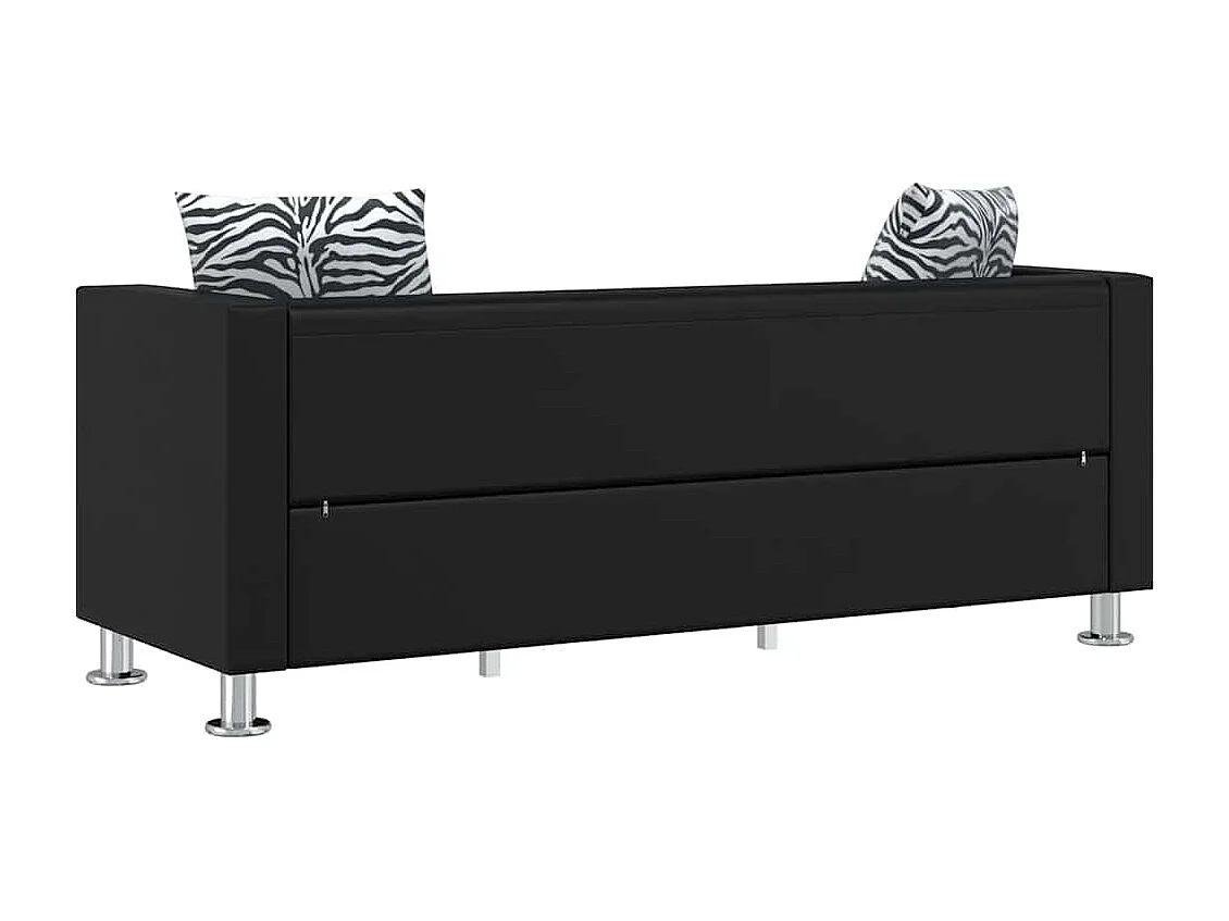Sofa-Set Kunstleder 3-Sitzer und 2-Sitzer Schwarz