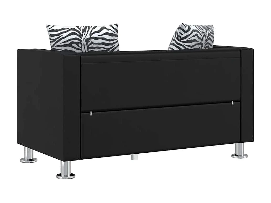 Sofa-Set Kunstleder 3-Sitzer und 2-Sitzer Schwarz