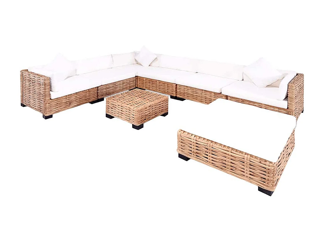 Ensemble de canapés 27 pcs Rotin naturel