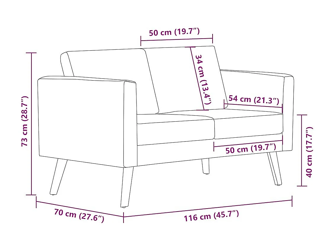 Set de sofás de 2 y 3 plazas de tela gris oscuro