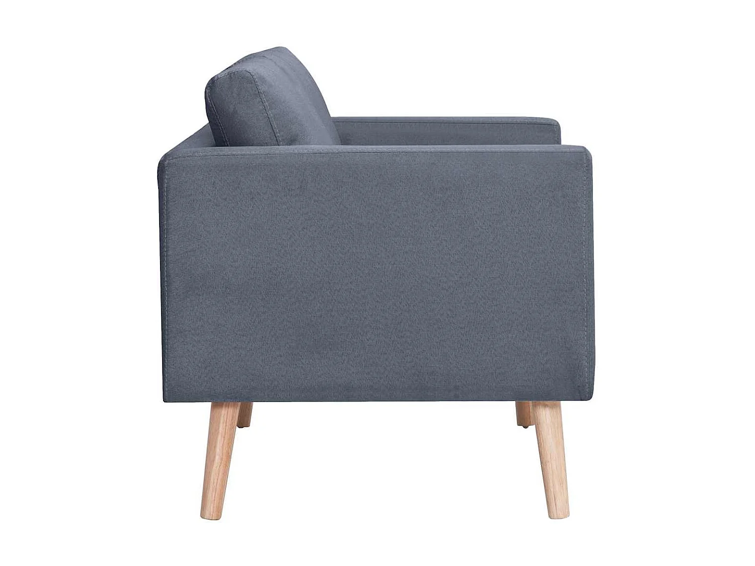 Set de sofás de 2 y 3 plazas de tela gris oscuro