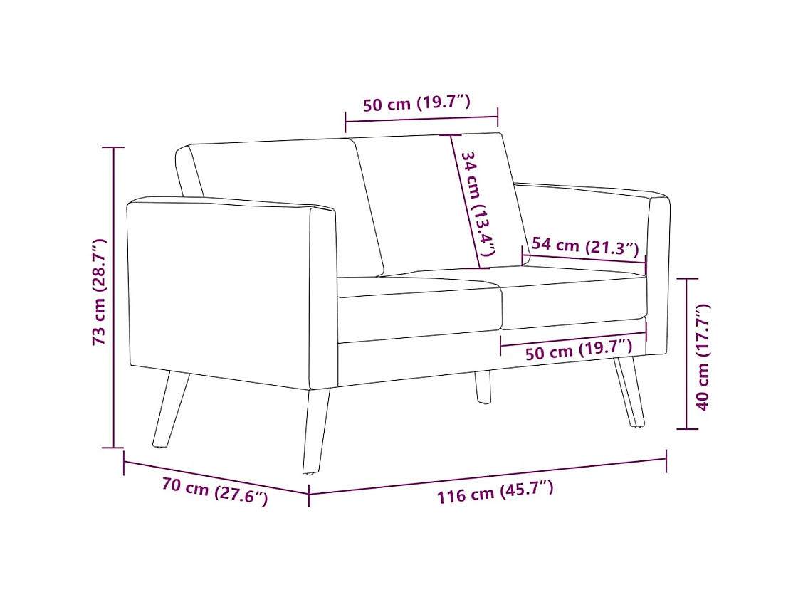 Sofagarnitur 2-Sitzer und 3-Sitzer Stoff Dunkelgrau