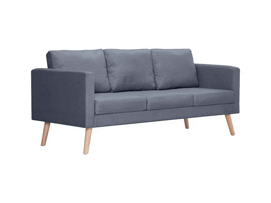 Sofagarnitur 2-Sitzer und 3-Sitzer Stoff Dunkelgrau