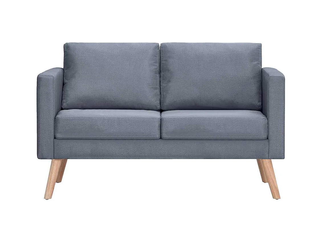 Sofagarnitur 2-Sitzer und 3-Sitzer Stoff Dunkelgrau