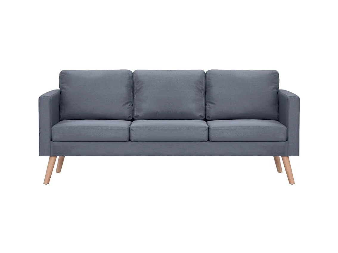 Sofagarnitur 2-Sitzer und 3-Sitzer Stoff Dunkelgrau