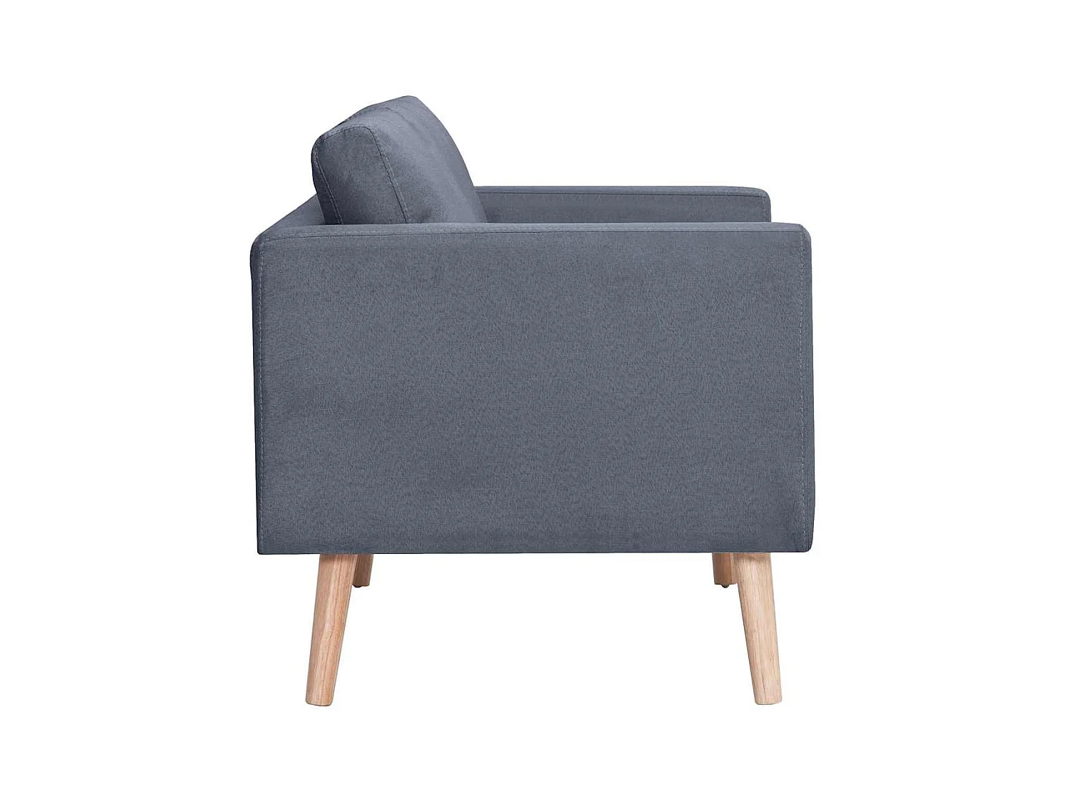 Sofagarnitur 2-Sitzer und 3-Sitzer Stoff Dunkelgrau