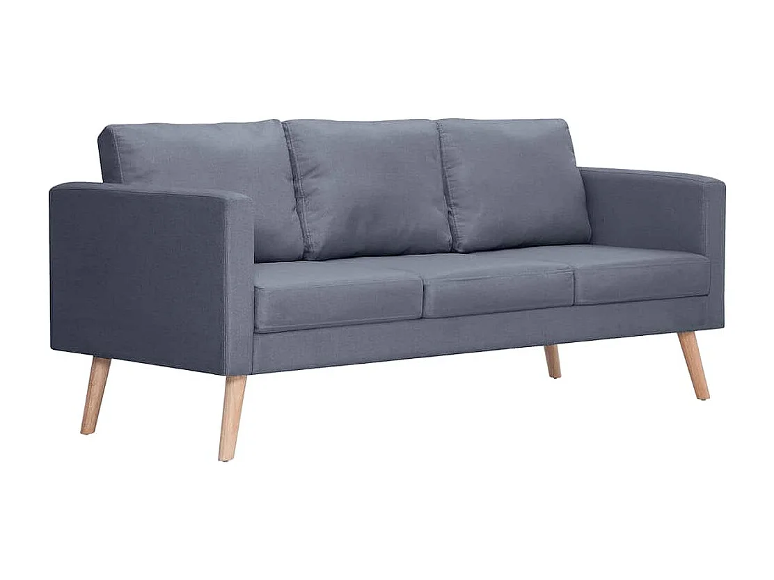 Set Divani a 2 e a 3 Posti in Tessuto Grigio Scuro