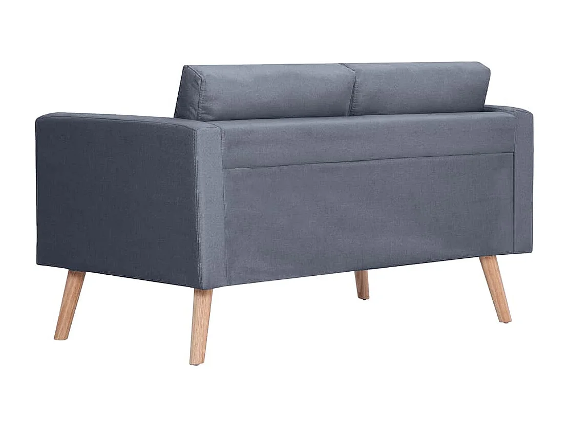 Set Divani a 2 e a 3 Posti in Tessuto Grigio Scuro