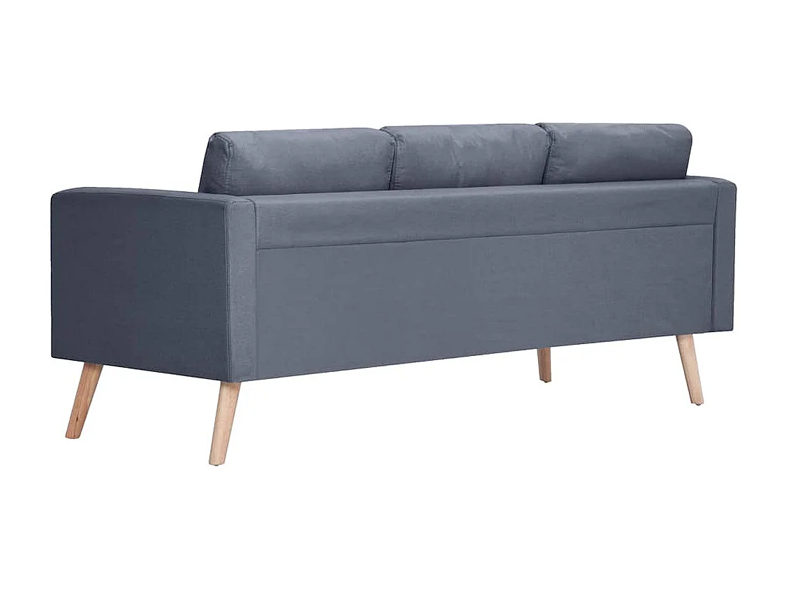 Set Divani a 2 e a 3 Posti in Tessuto Grigio Scuro