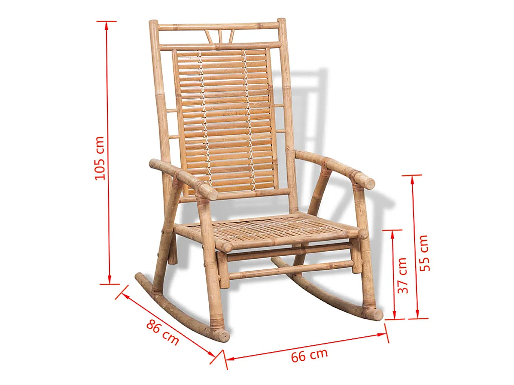 Chaise à bascule en bambou