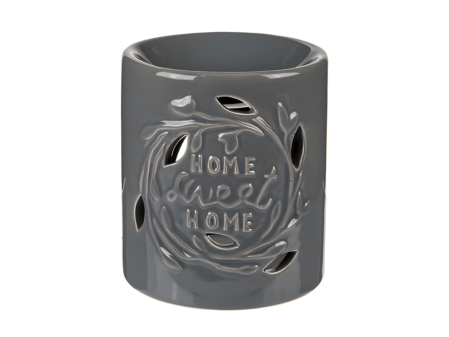 Brûle-Parfum home sweet home en céramique grise