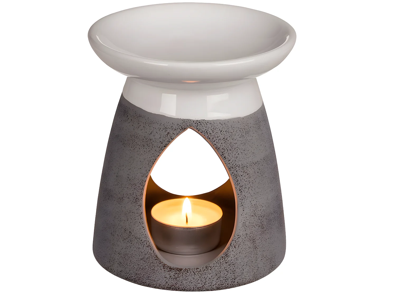 Brûle-Parfum blanc et gris en céramique