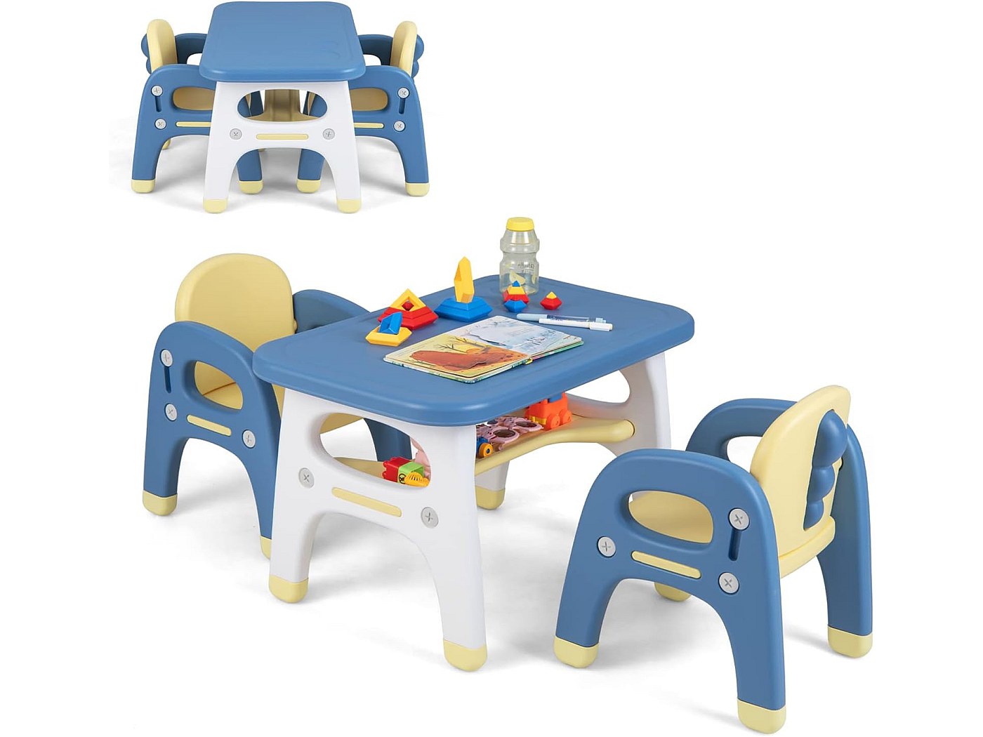 Groupe De Sièges Enfants Roba, 2 Chaises Et 1 Table, Motif Véhicule, B-Ware