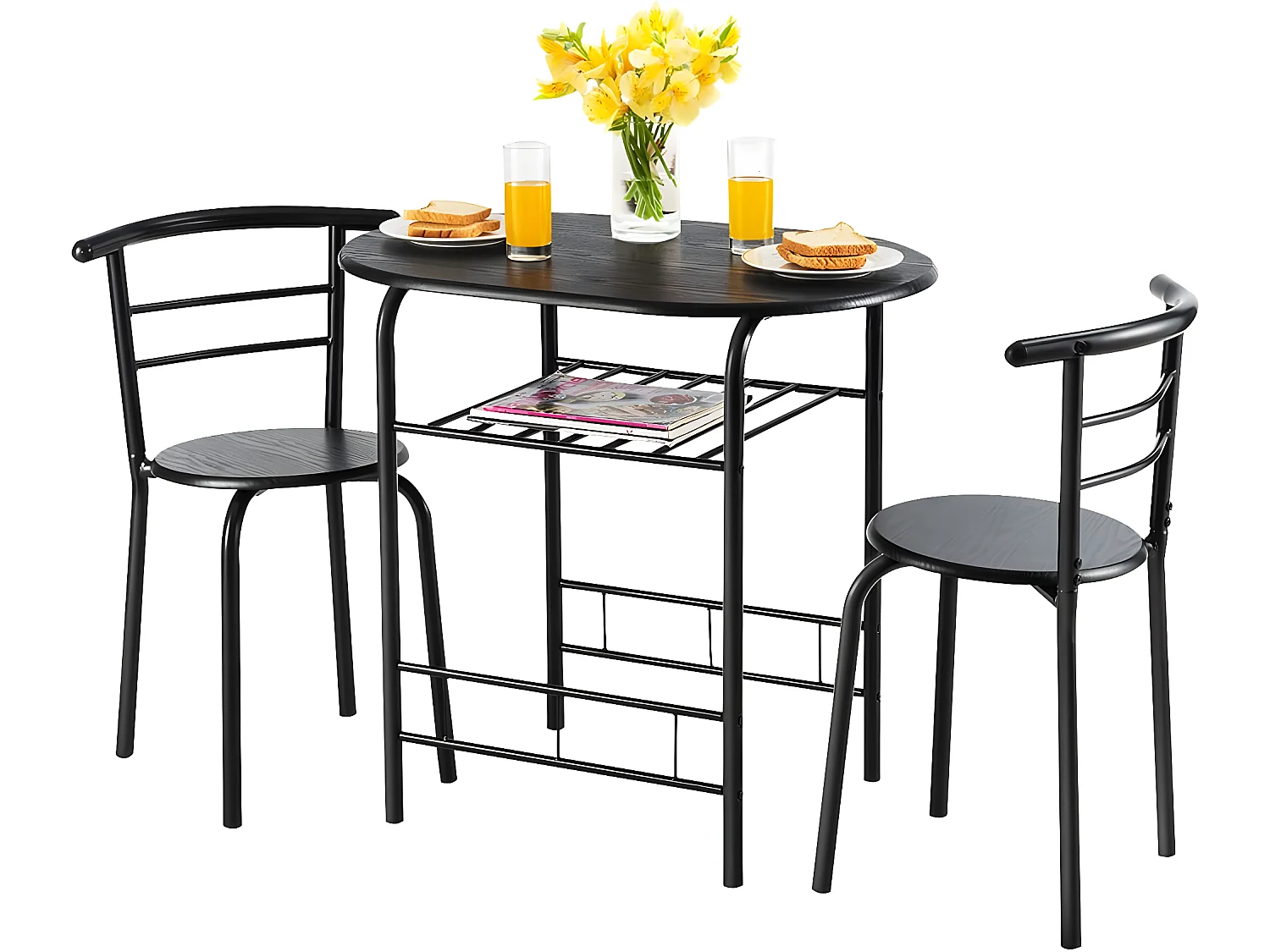 Ensemble de table et 2 chaises pour salle à manger dimension de la table : 80 x 53 x75cm