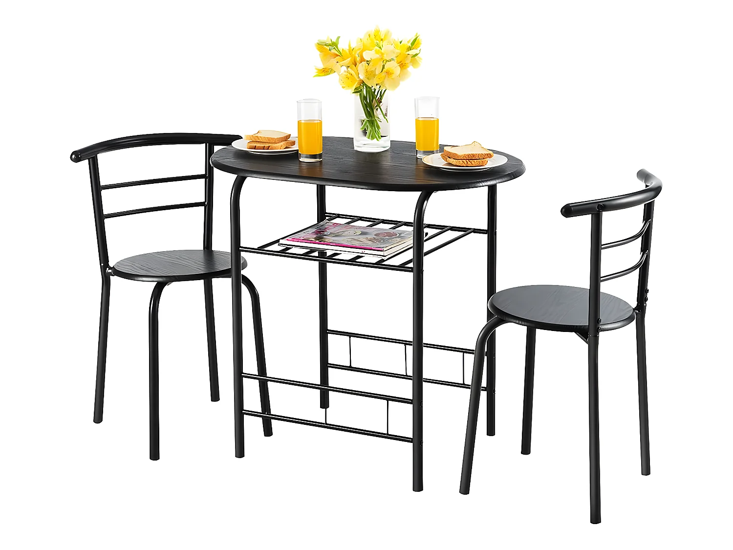 Ensemble de table et 2 chaises pour salle à manger dimension de la table : 80 x 53 x75cm
