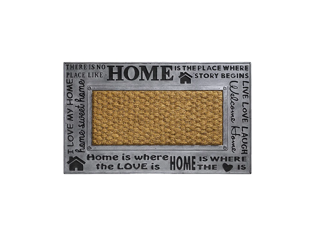 Paillasson 45x75 tissé en coco HOMTYLE gris