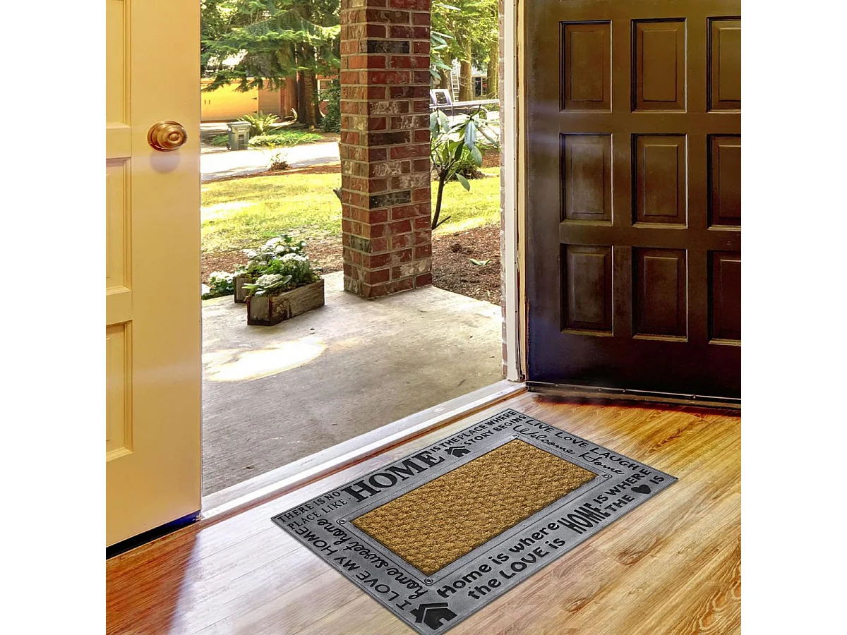 Paillasson 45x75 tissé en coco HOMTYLE gris