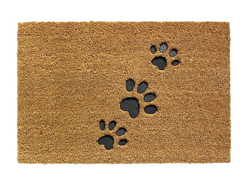 Paillasson 40x60 tissé en coco DOG FOOT marron
