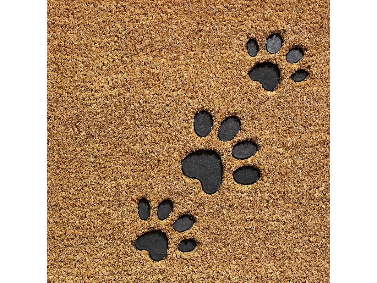 Paillasson 40x60 tissé en coco DOG FOOT marron