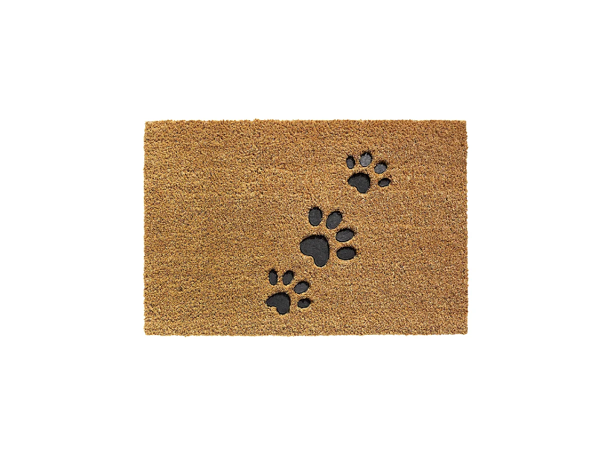 Paillasson 40x60 tissé en coco DOG FOOT marron
