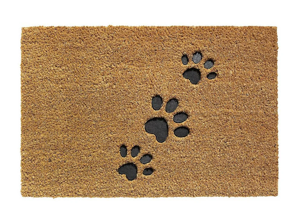 Paillasson 40x60 tissé en coco DOG FOOT marron