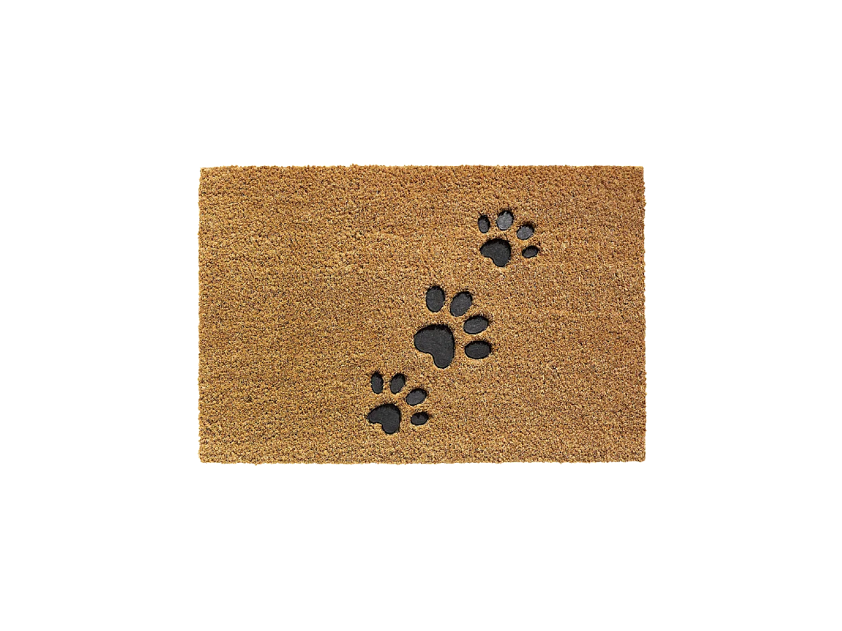 Paillasson 40x60 tissé en coco DOG FOOT marron