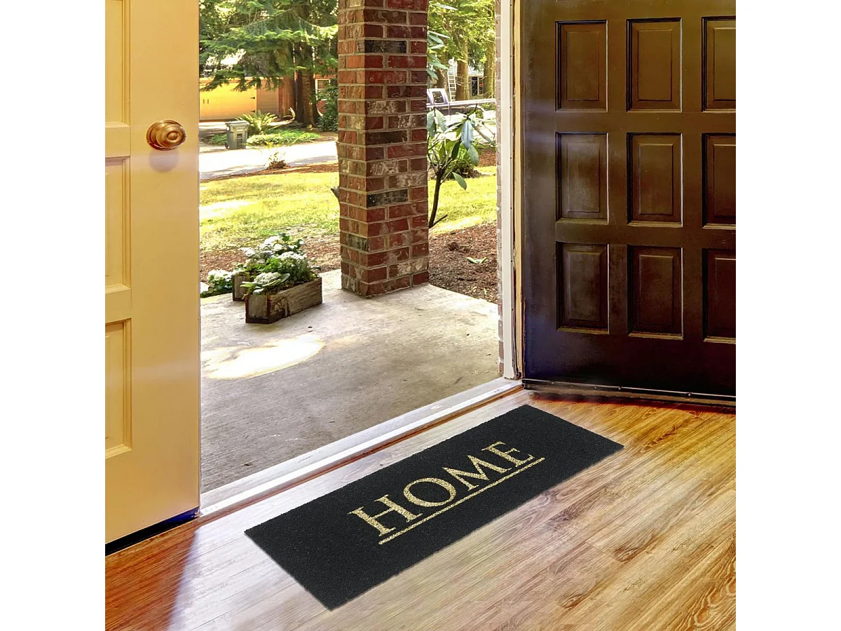 Paillasson 26x75 tissé en coco HOME A noir