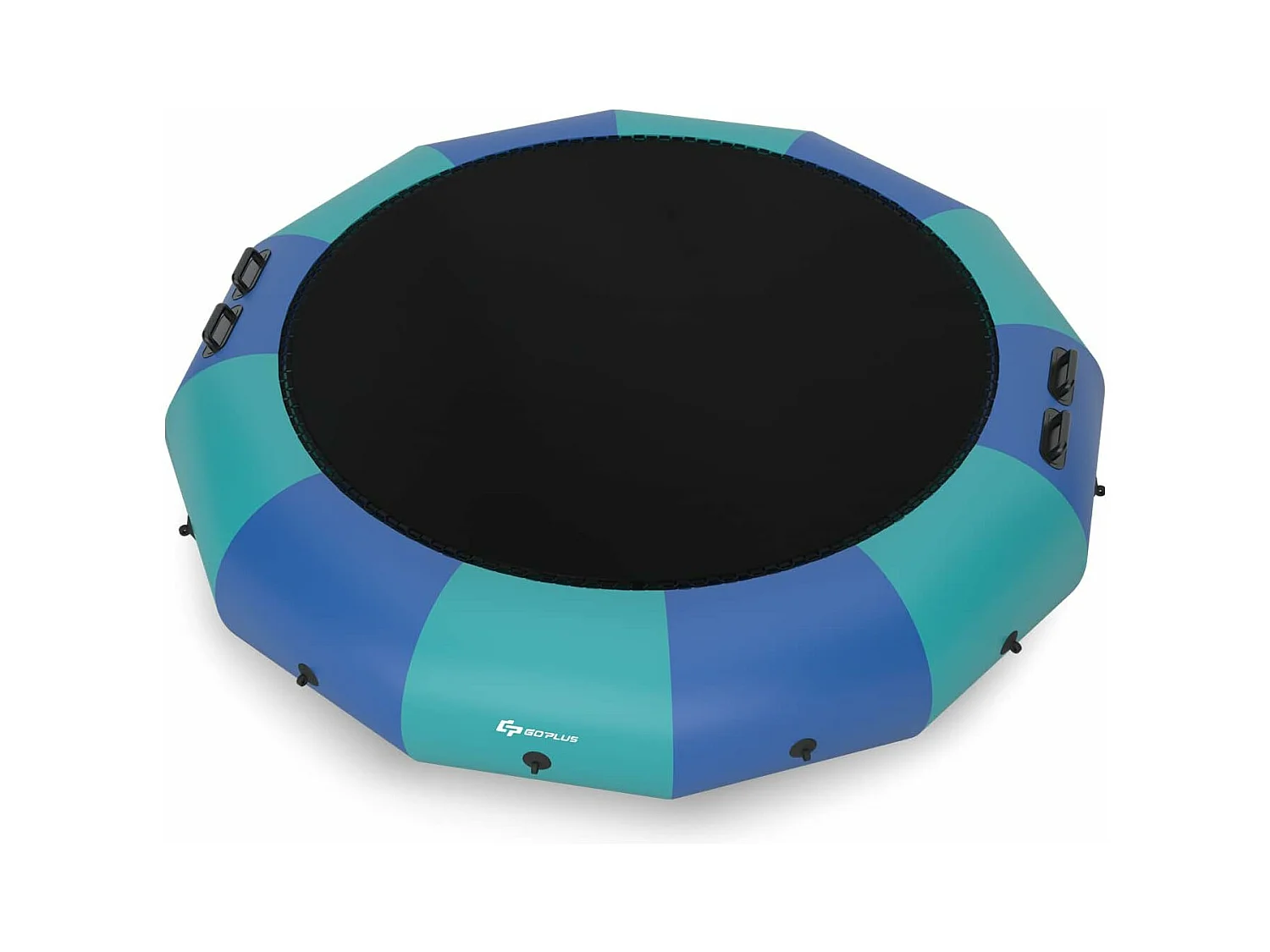 Trampoline Aquatique Gonflable Enfant Dia.457cm avec Gonfleur Electrique 500w Echelle Kit de Réparation Capacité150kg bleu