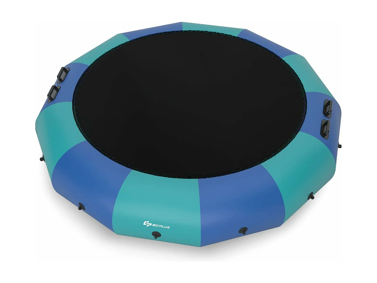 Trampoline Aquatique Gonflable Enfant Dia.457cm avec Gonfleur Electrique 500w Echelle Kit de Réparation Capacité150kg bleu