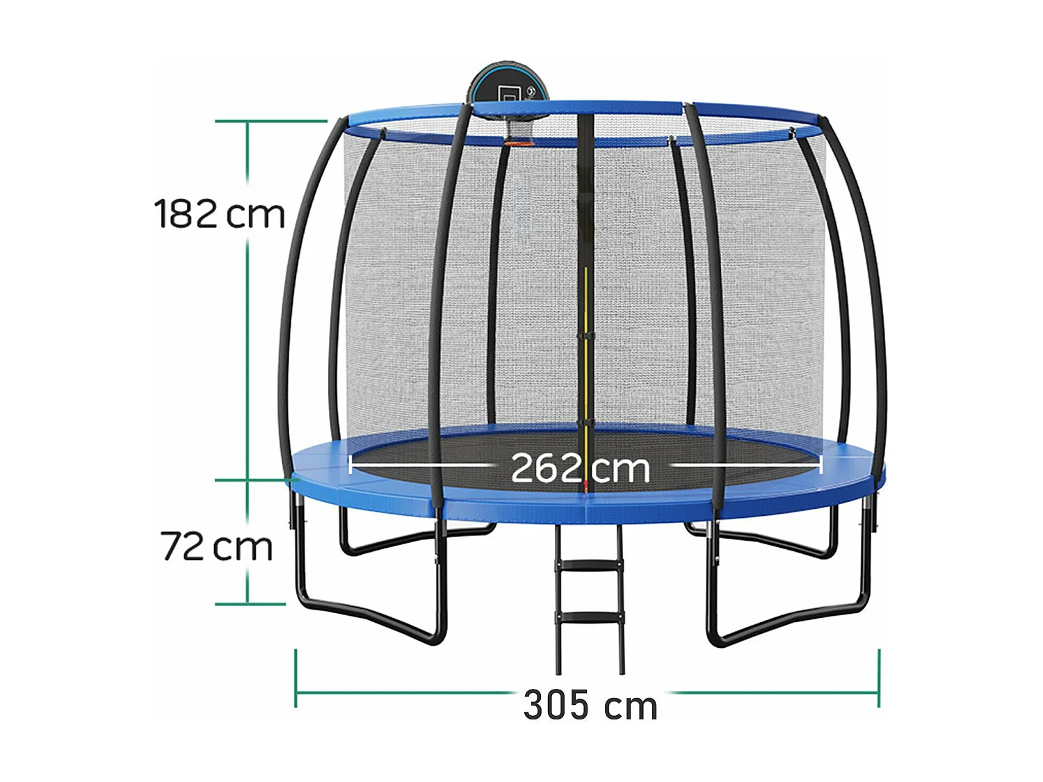 Trampoline extérieur ø 3,04 m avec filet de protection