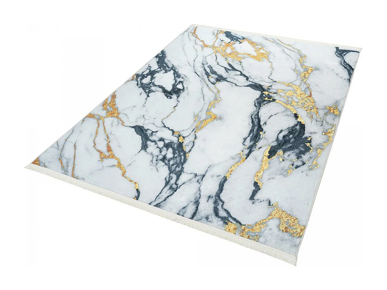 tapis chambre 120x160 tissé or rectangle motif abstrait PERY