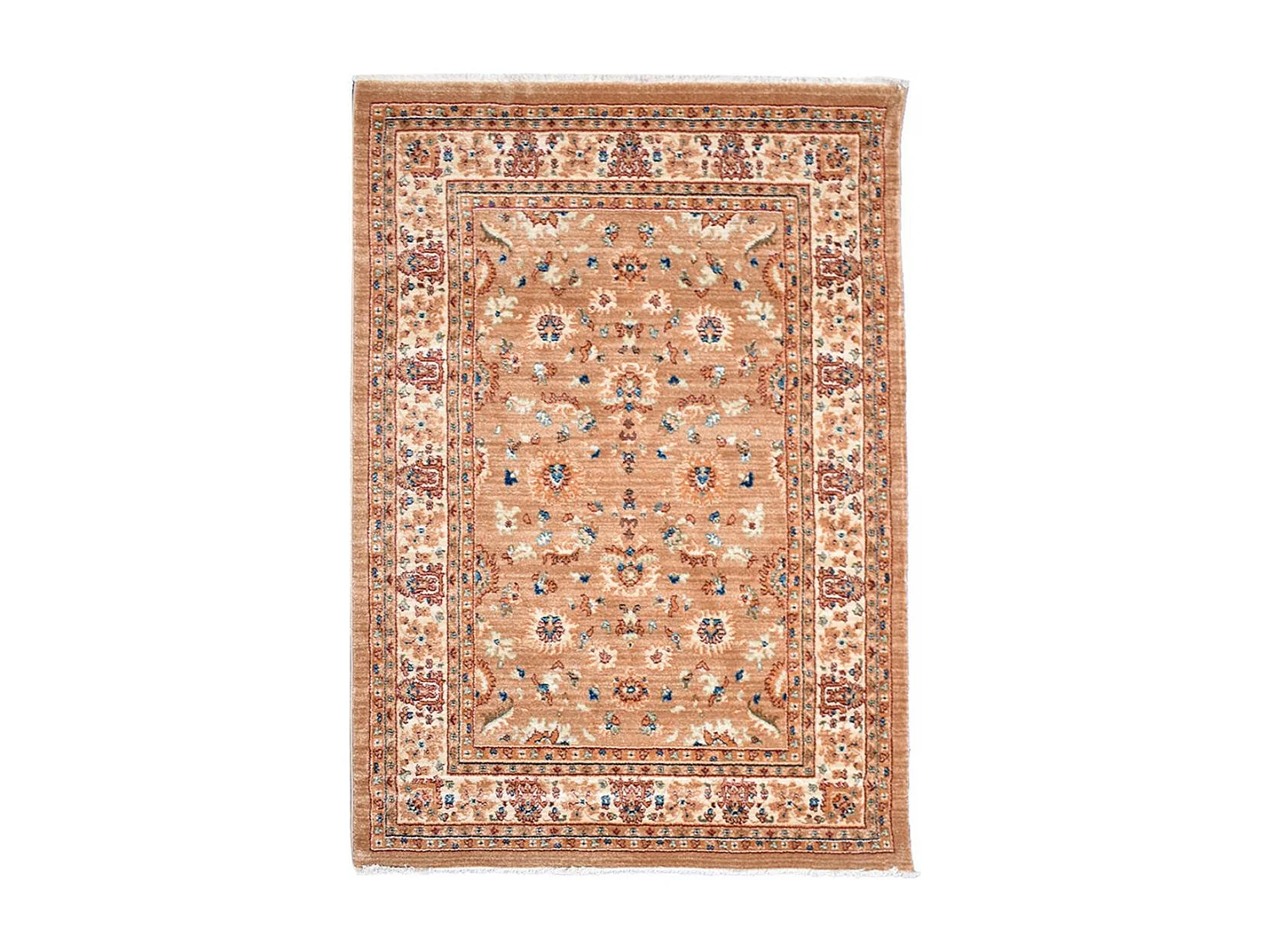 Tapis oriental 120x180 rectangle beige et ivoire tissé motif traditionnel CHOBAY G